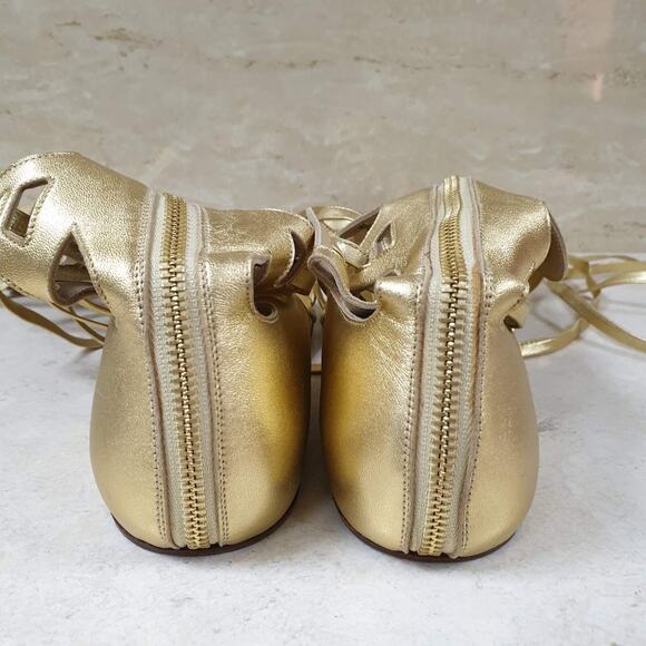 Chanel Gold Gladiator Sandals Sz.38 - Picture 9 of 16